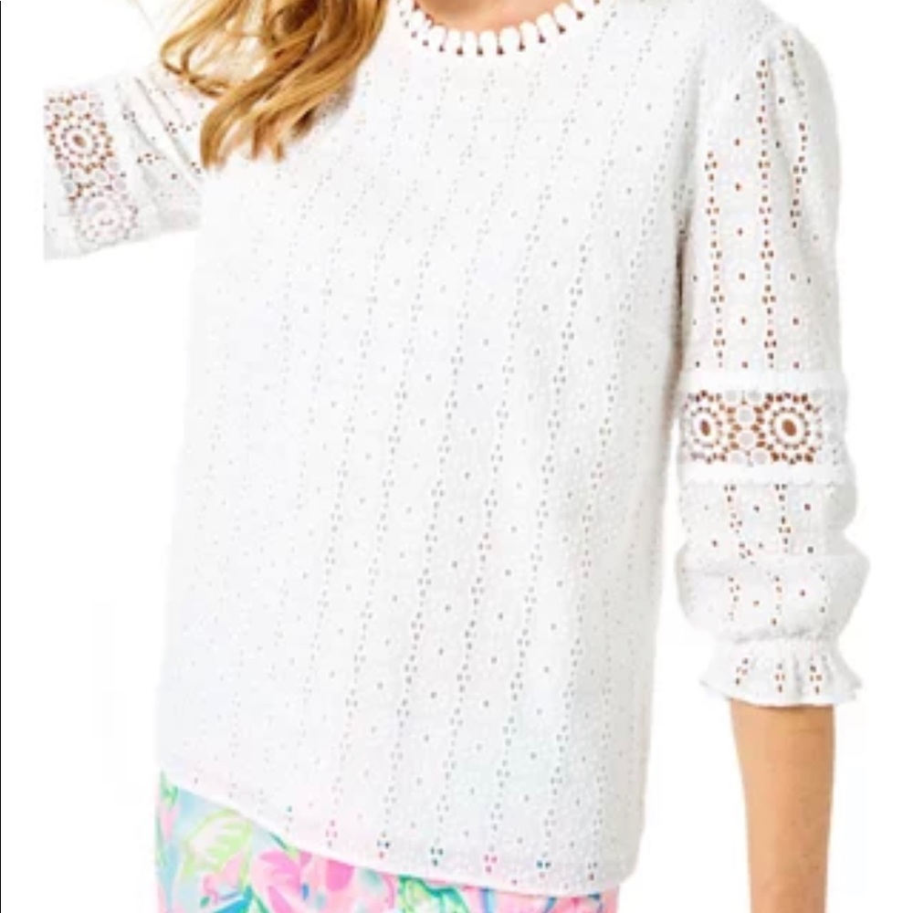 Lilly Pulitzer White Eyelet Top